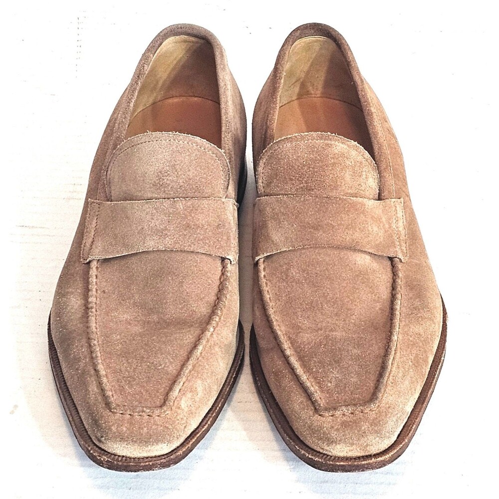 Gravati Hand Made in Italy Men's Suede Leather Slip On Loafers Shoes Size: 8.5 M